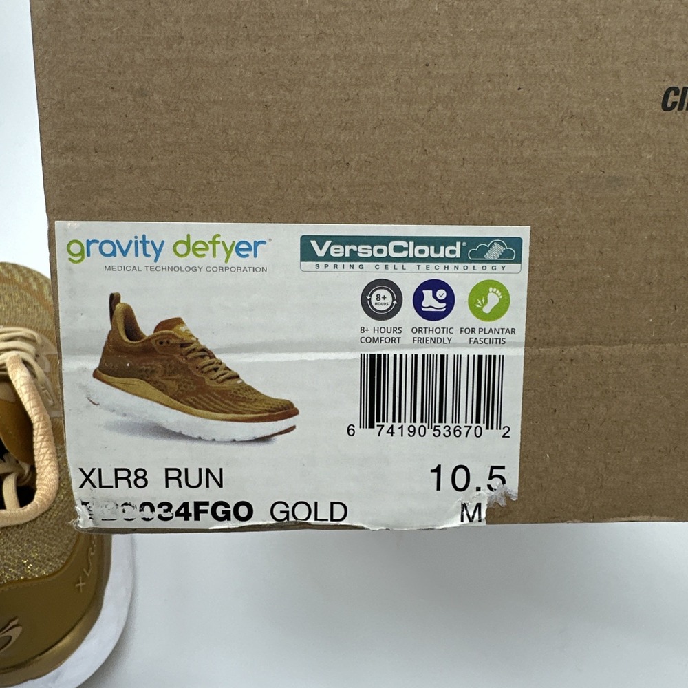 gdefy XLR8 RUN Women's 10.5‎ Gravity Defyer Running Shoes TB9034FGO Gold New - Picture 6 of 6